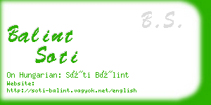 balint soti business card